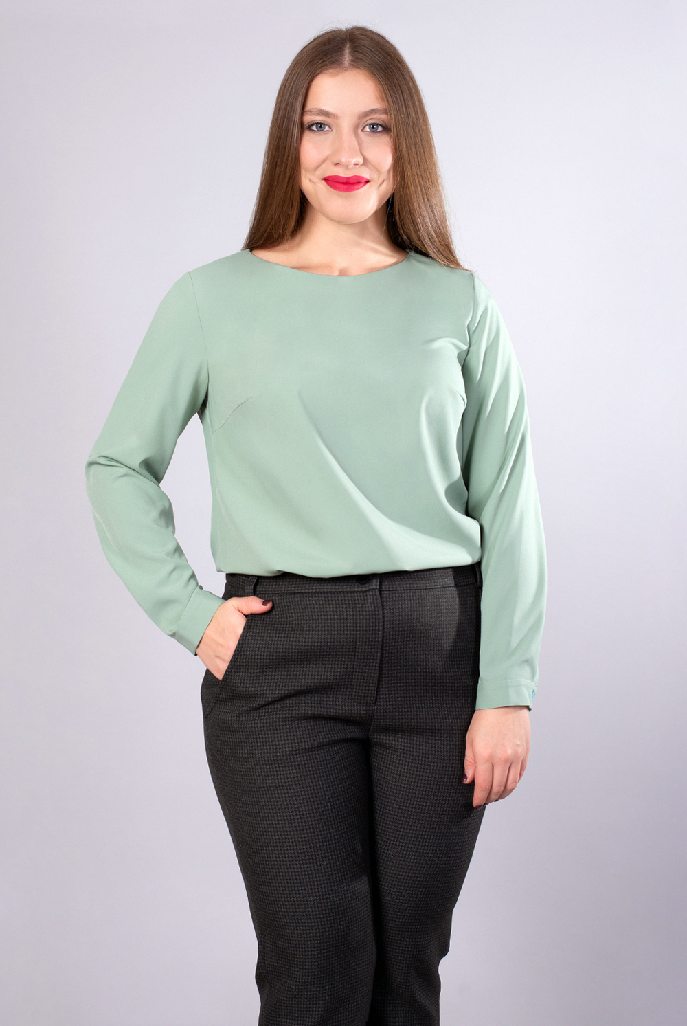 Блузка женская 1567А, шалфей #86Ш091567А