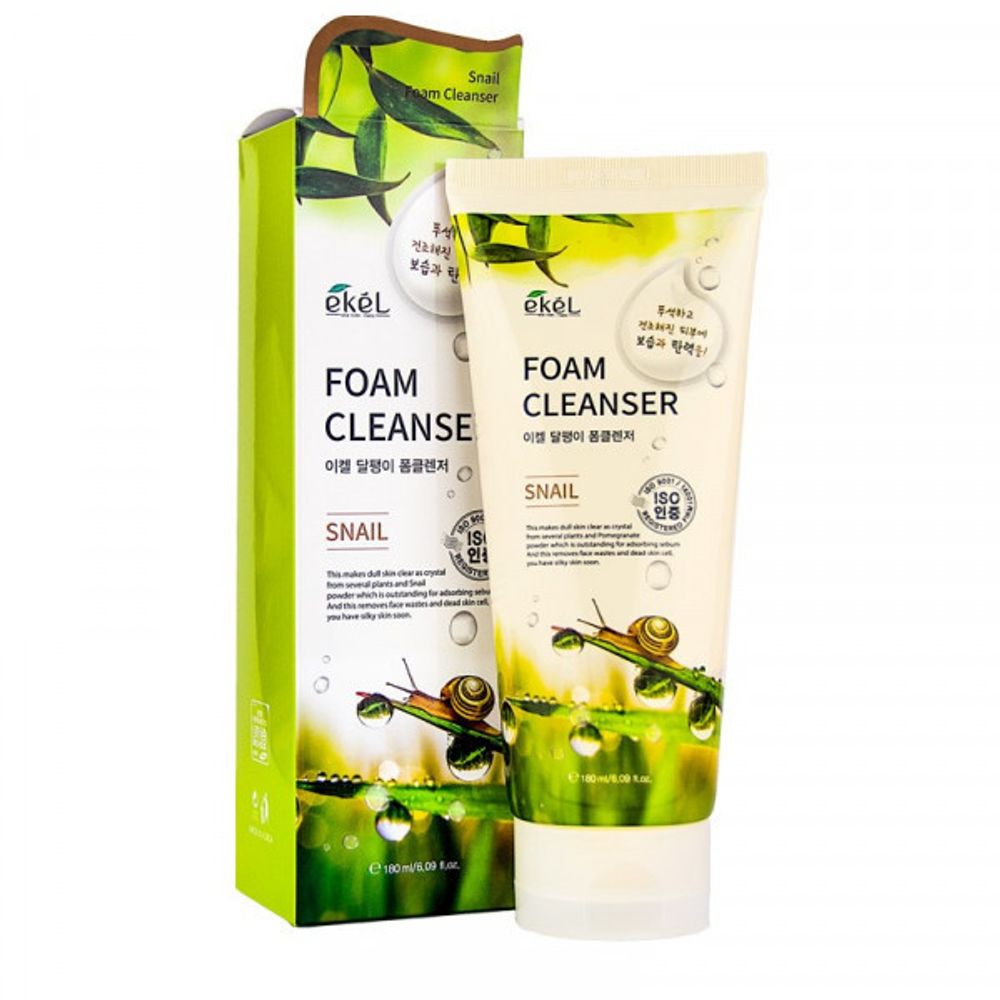 Ekel Snail Foam Cleanser очищающая пенка с экстрактом секрета улитки