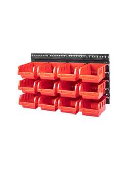 Настенный стеллаж-органайзер для хранения метизов (475х272х15), 48 лотков  (24-100х100х50, 24-160х102х75) Arnezi R7201303