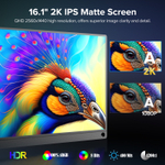 16.1" Портативный монитор с магнитным чехлом Ugame J5 2K IPS 2560х1440, 144 Гц