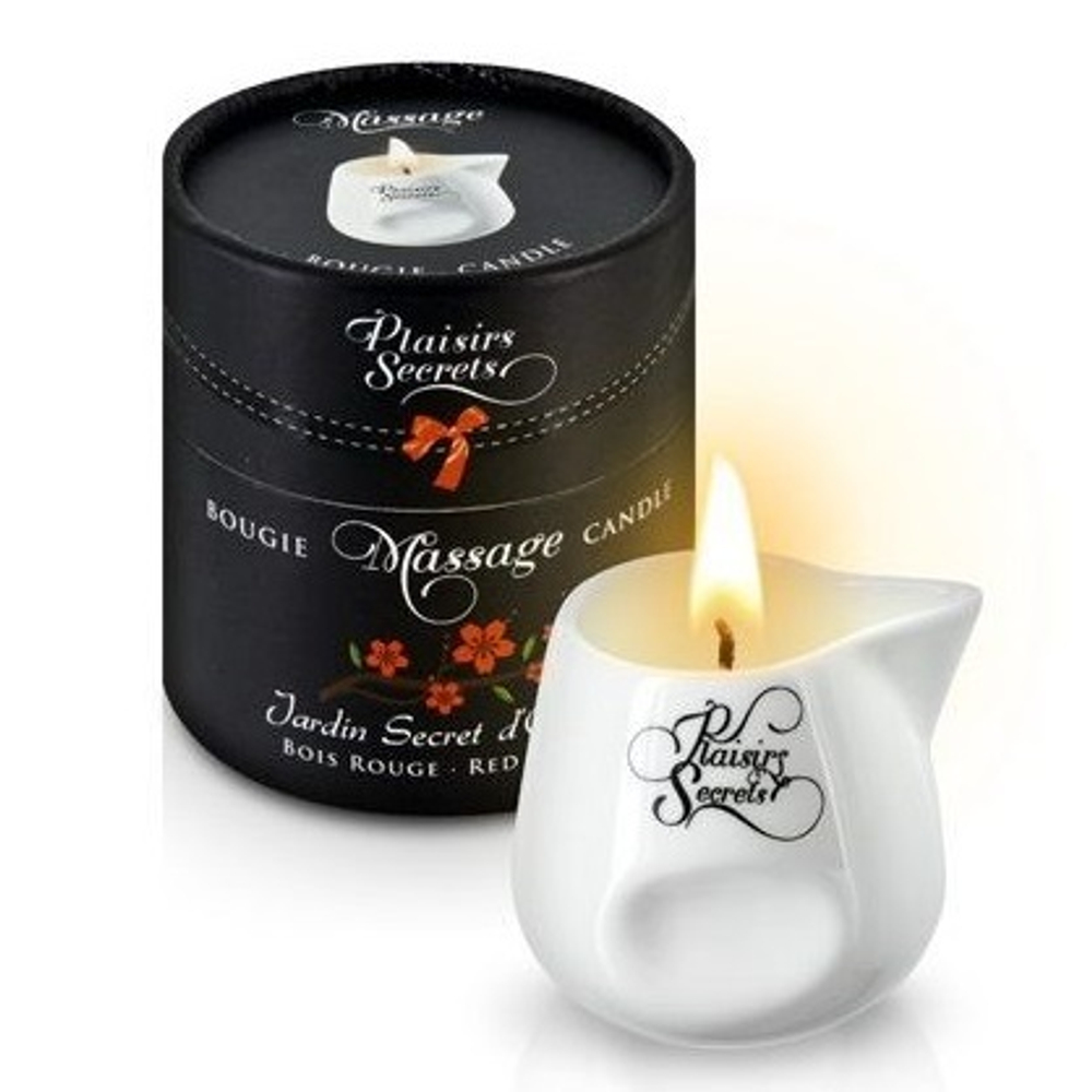 Массажная свеча с ароматом красного дерева Plaisir Secret Jardin Secret D'orient Bois Roug 80мл