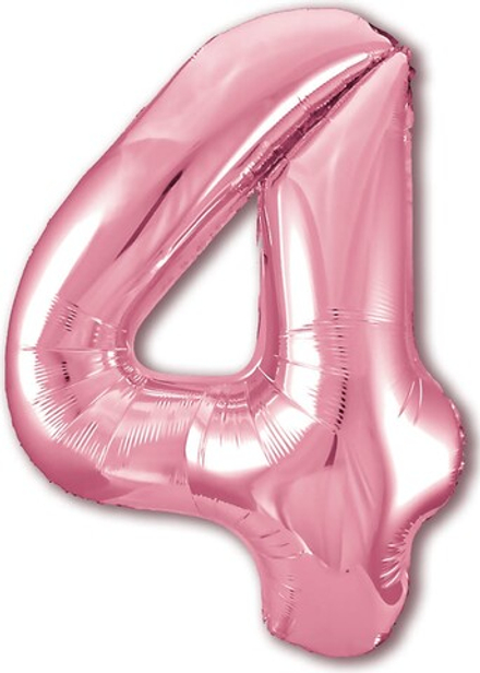 Аг 40''/102 см, Цифра Slim Розовый "4", 1 шт. (в упаковке)