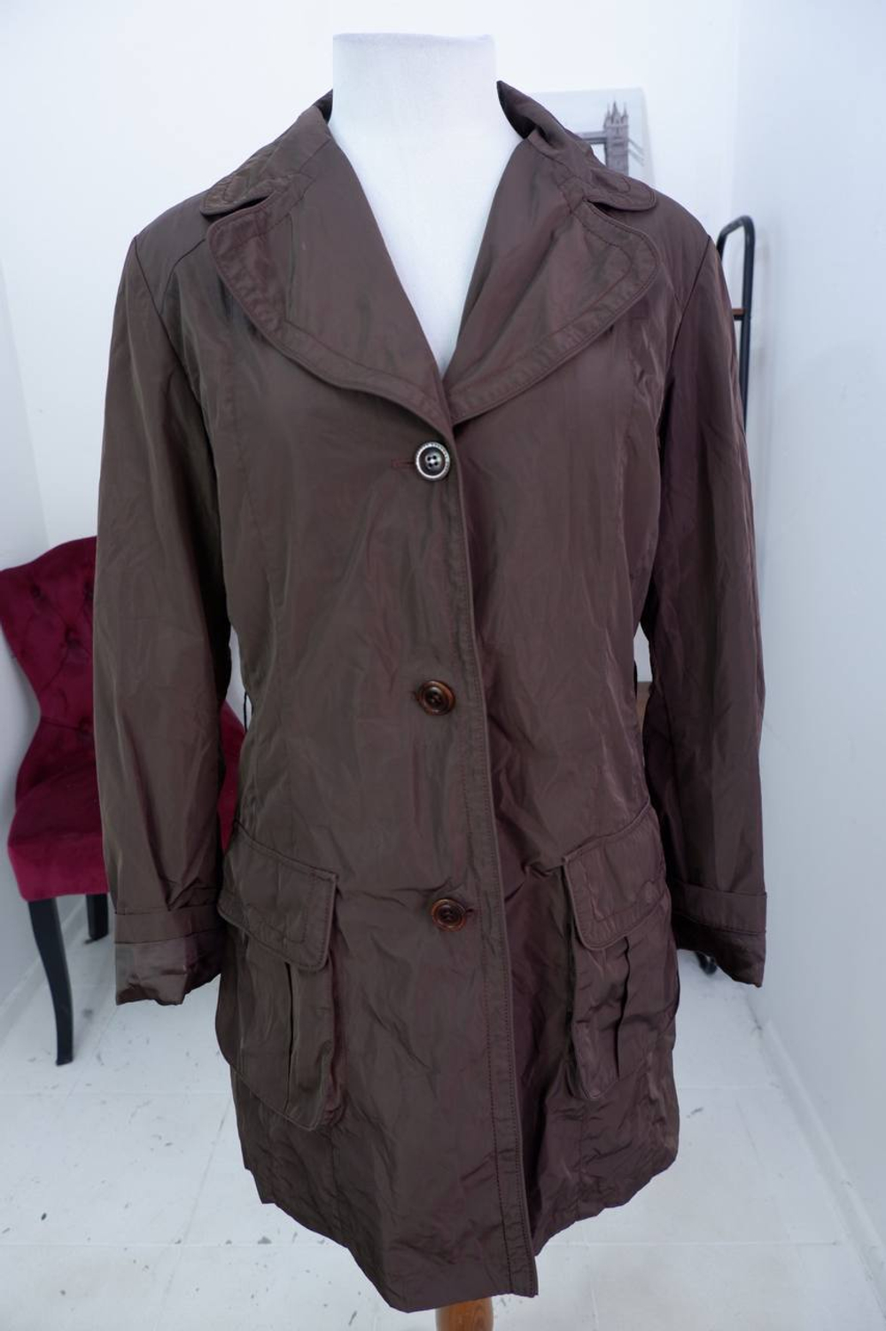 Куртка S.Oliver трендового шоколадного цвета, демисезонная, без утеплителя 48 размер, нет пояса