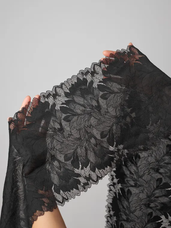 03-77 Кружево эластичное 24 см, черный 170