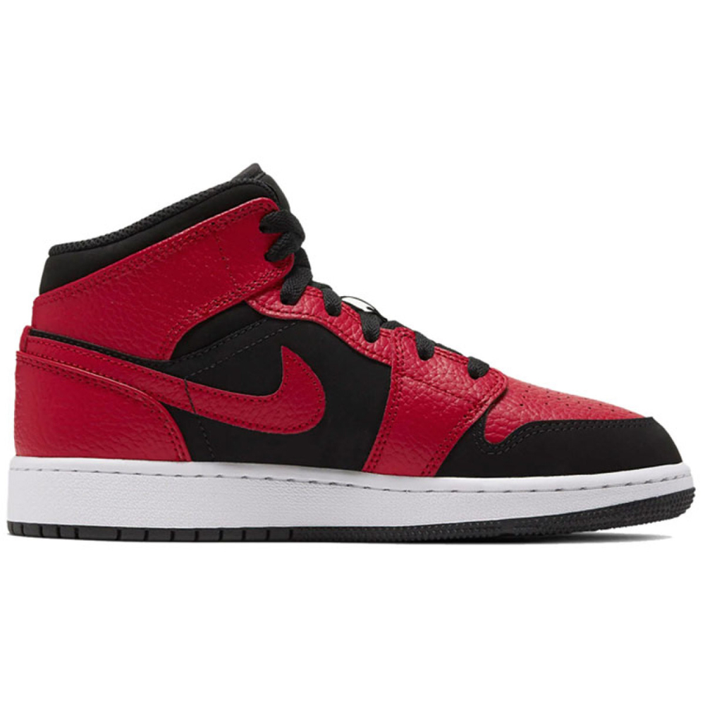 Кроссовки Air Jordan 1 Mid GS Black Gym Red