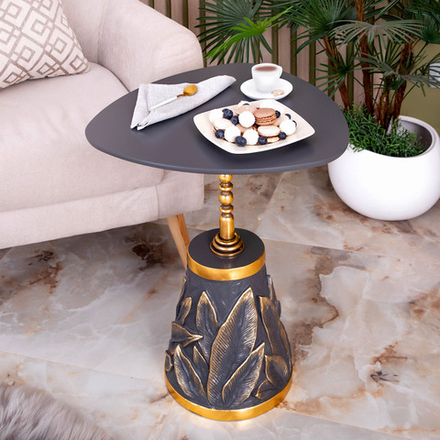 Столик декоративный Арт Leaves Gold Серый