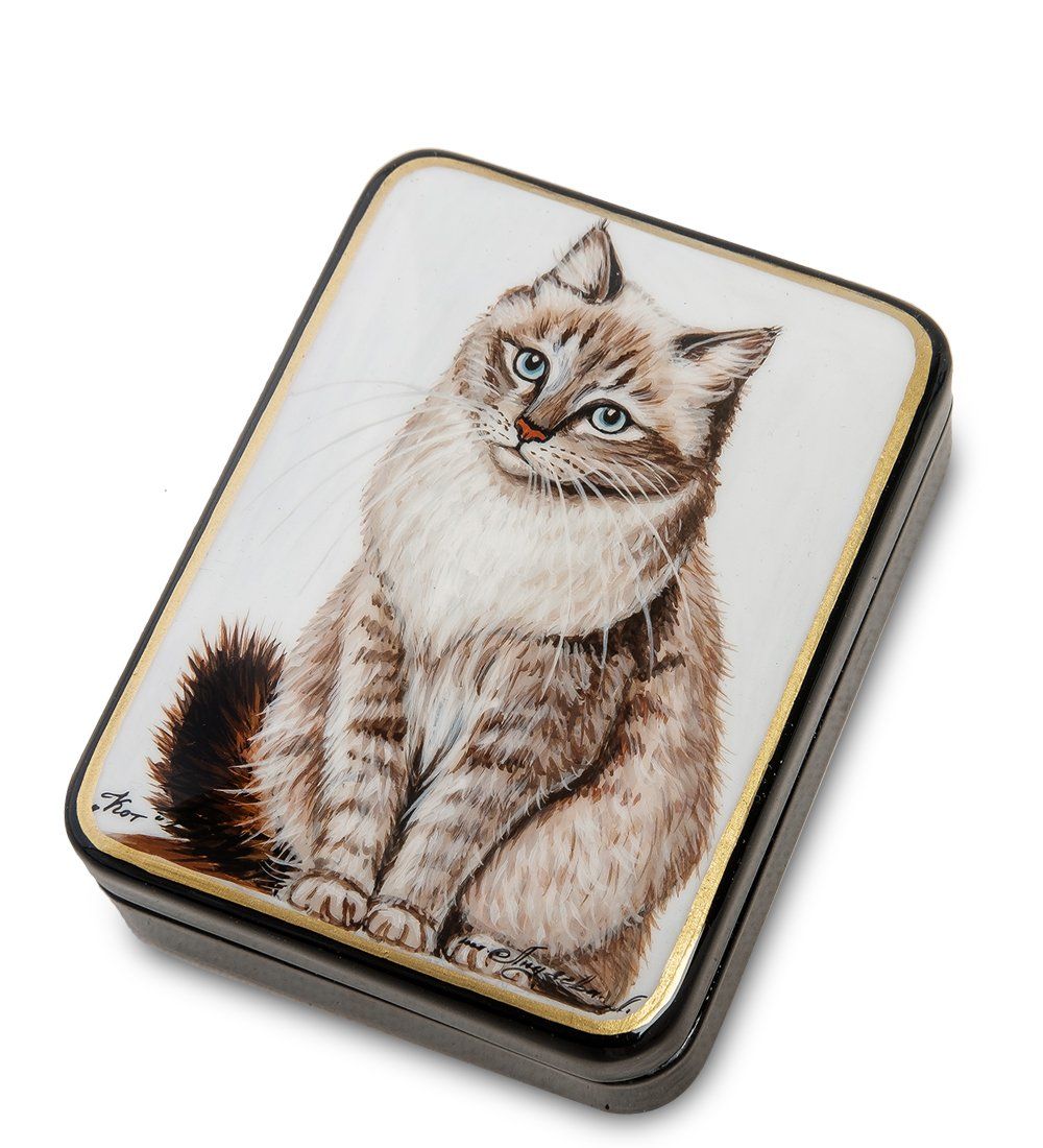 Народные промыслы ШК-55/ 34-E Шкатулка «Кот» исп.Лидяева