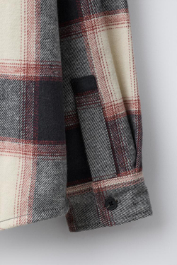 ZARA КУРТКА-РУБАШКА В КЛЕТКУ, КРАСНЫЙ