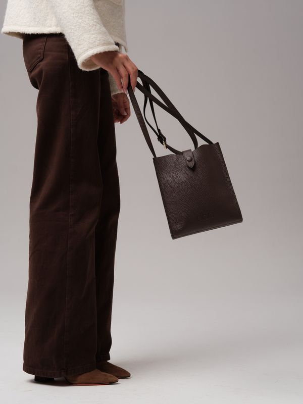 Женская кожаная сумка кросс-боди DBR 30919 коричневый торф