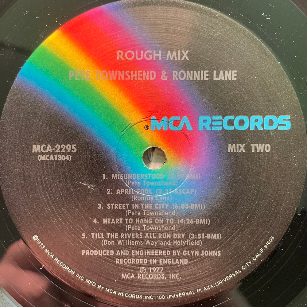Pete Townshend / Ronnie Lane ‎– Rough Mix (США 1977г.)