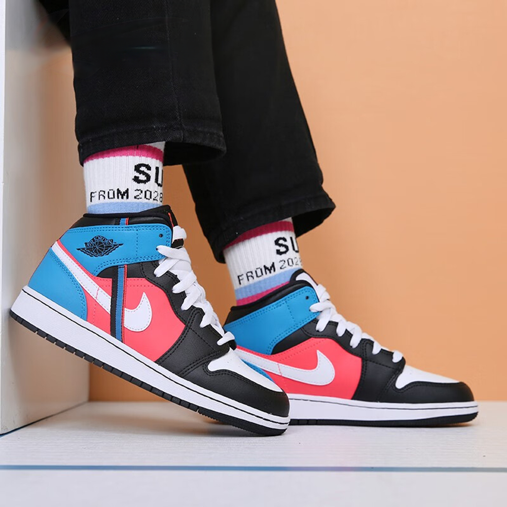 Jordan 1 Mid Tri Color Ribbons GS