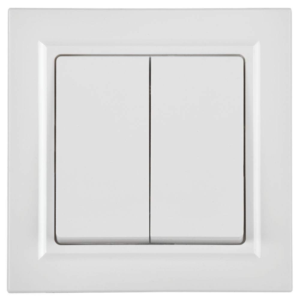 BRITE Выключатель 2-клавишный 10А в сборе ВСР10-2-0-БрБ белый IEK