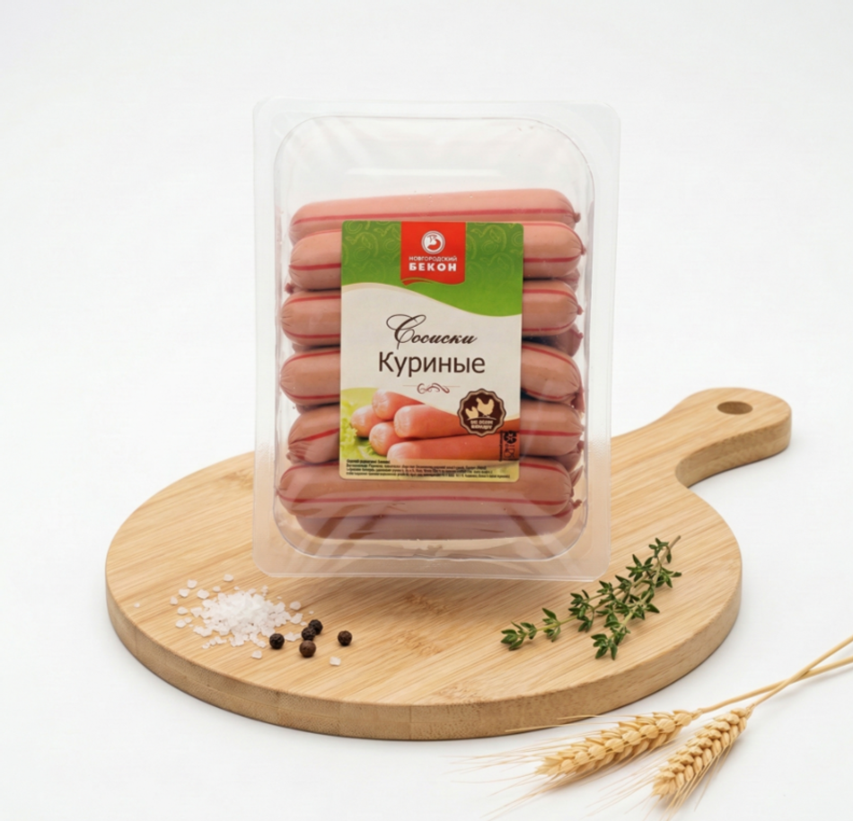 Сосиски куриные 500г, Новгородский Бекон