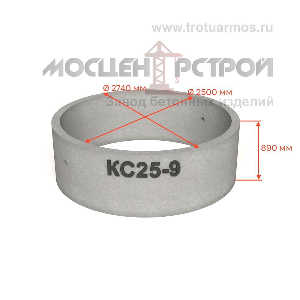 Кольцо колодезное стеновое КС25-9