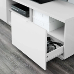 Тумба под ТВ - IKEA BYÅS/BYAS/БИЭС ИКЕА, 160x42x45 см, глянцевый белый