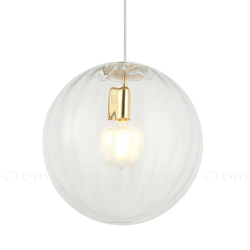 Подвесной светильник Cloyd BRINN-B P1 / Ø30 см - золото - прозрачн. стекло (арт.11597)