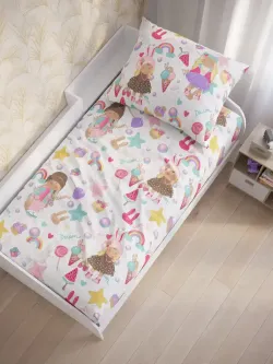 Наволочка комплект 2шт бязь Сказка "Сластена" 50x70 см на молнии