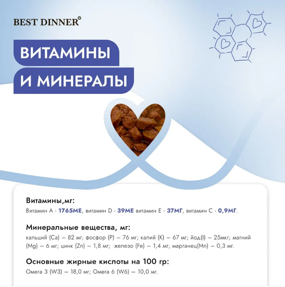 Влажный корм паучи для кошек Best Dinner Vet Profi Renal 0,085кг (диета при почечной недостаточности) говядина кусочки в соусе. 24 упаковки