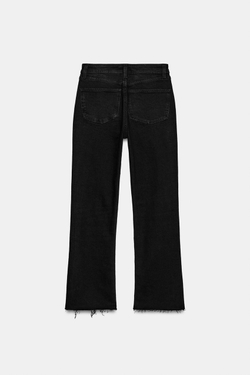 ZARA ДЖИНСЫ TRF CROPPED FLARE С ВЫСОКОЙ ПОСАДКОЙ, ЧЕРНЫЙ