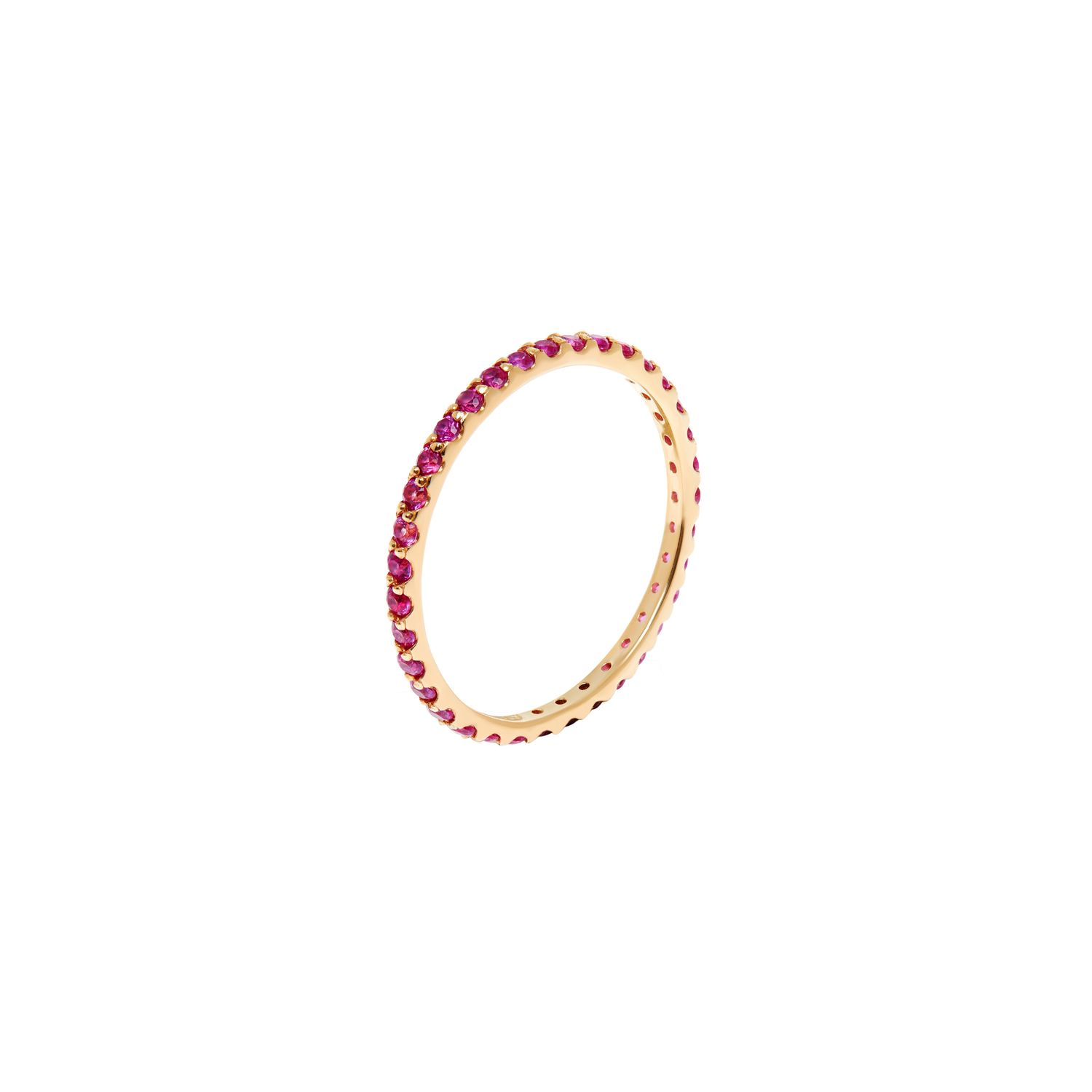 Кольцо Pave Tiny Ring – Gold Fuchsia