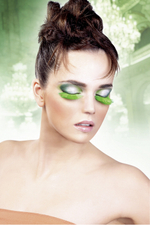 Пушистые зеленые ресницы-перья (Цвет: зеленый)