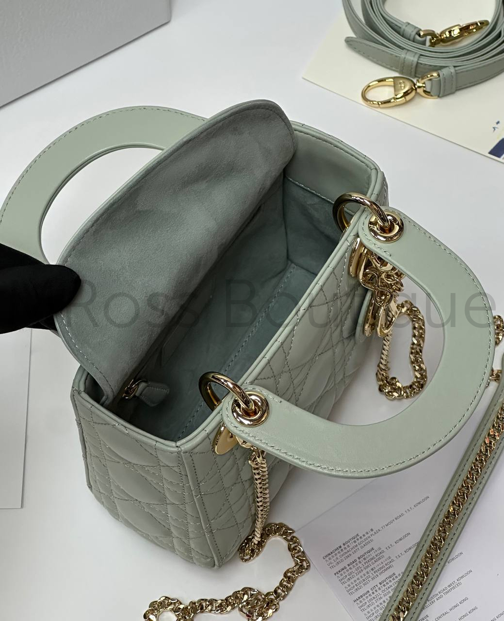 Женская сумка Lady Dior My ABC квадратная светло-серого цвета
