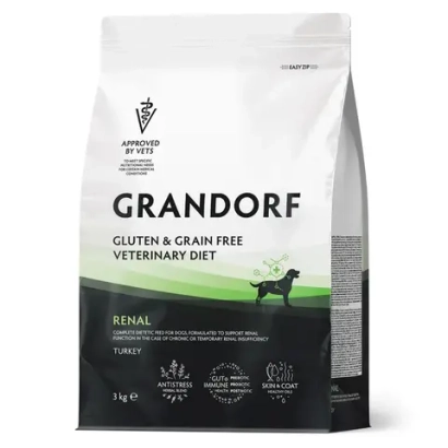 Корм для собак GRANDORF VETERINARY DIET Dog RENAL диетический для поддержания функций почек при ХБН, индейка 3кг
