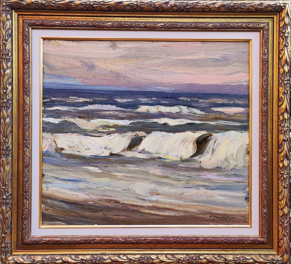 Картина Столяренко П.К. "Море" картон/масло 50х45