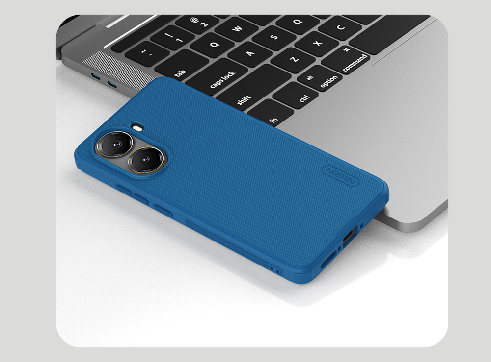 Усиленный защитный чехол синего цвета от Nillkin для Xiaomi Poco X7 Pro, серия Super Frosted Shield Pro