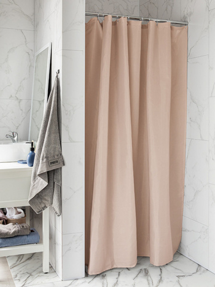 Шторка для ванной DeNASTIA Однотон 200x180 ПЭ с водоот. пропиткой, бежевый