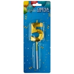 Свеча для торта, золото, цифра 5