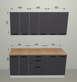 Модульная кухня "Фиджи" Графит