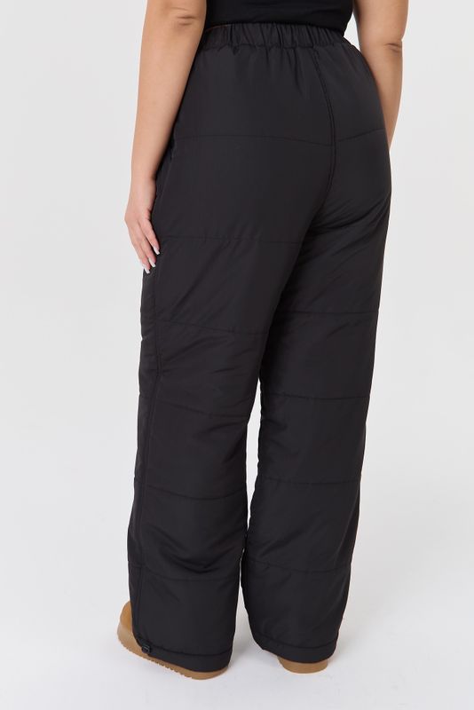 Брюки утепленные на резинке, черный