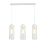 Подвесной светильник 3x40Вт E27, металл/стекло, белый