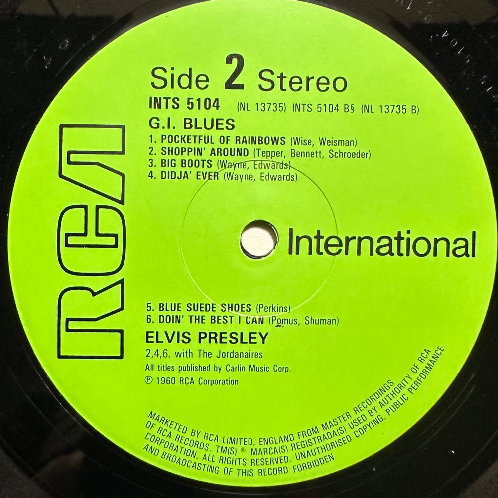 Elvis Presley - G.I. Blues (Англия 1981г.)