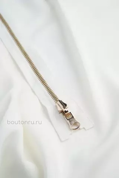 Молния золото белая с перекидным бегунком