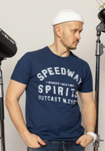 Футболка Bowery NYC "Speedway Spirits" Slub Navy