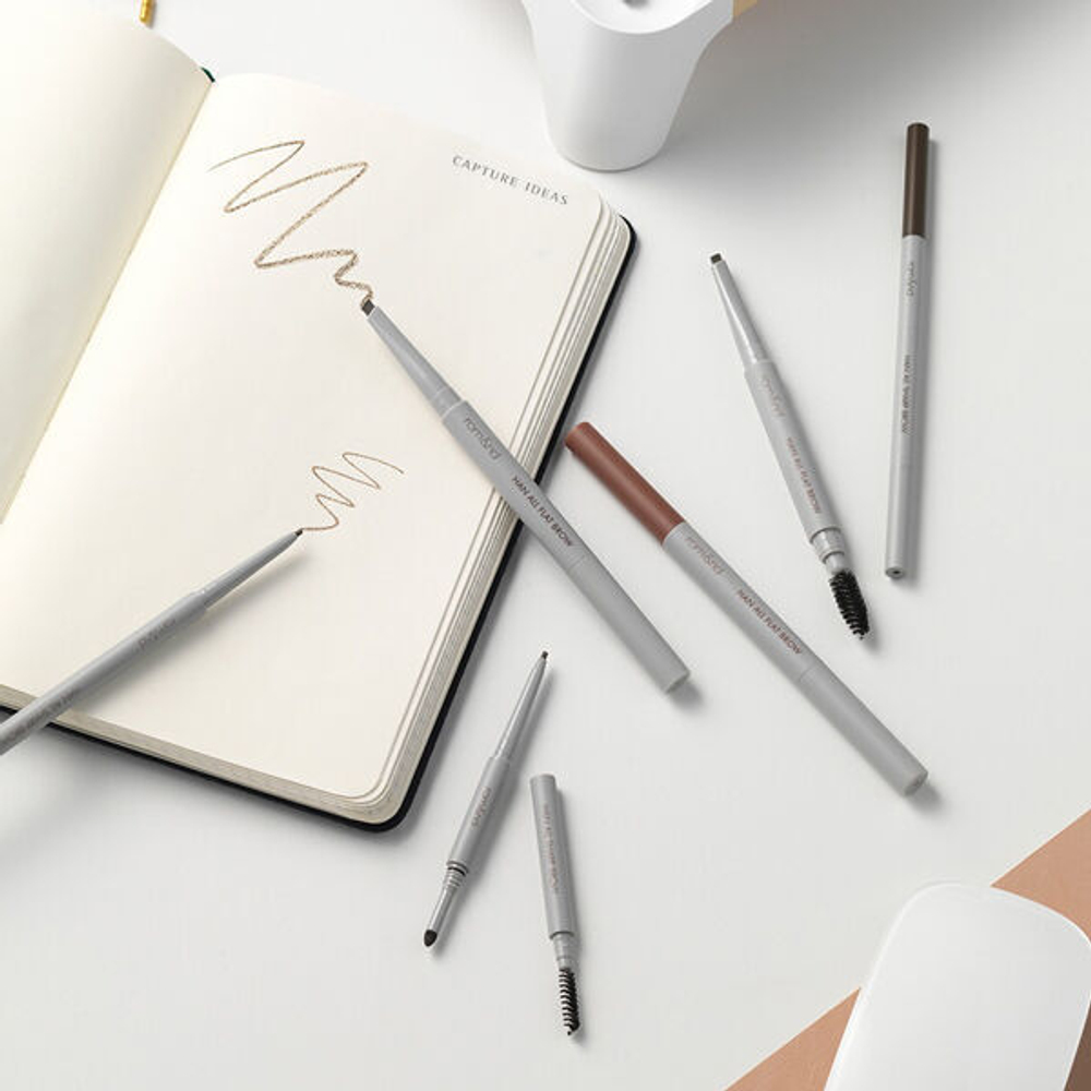 Kарандаш для бровей Rom&nd Han All Flat Brow #W1 Gentle Brown, 0.17г
