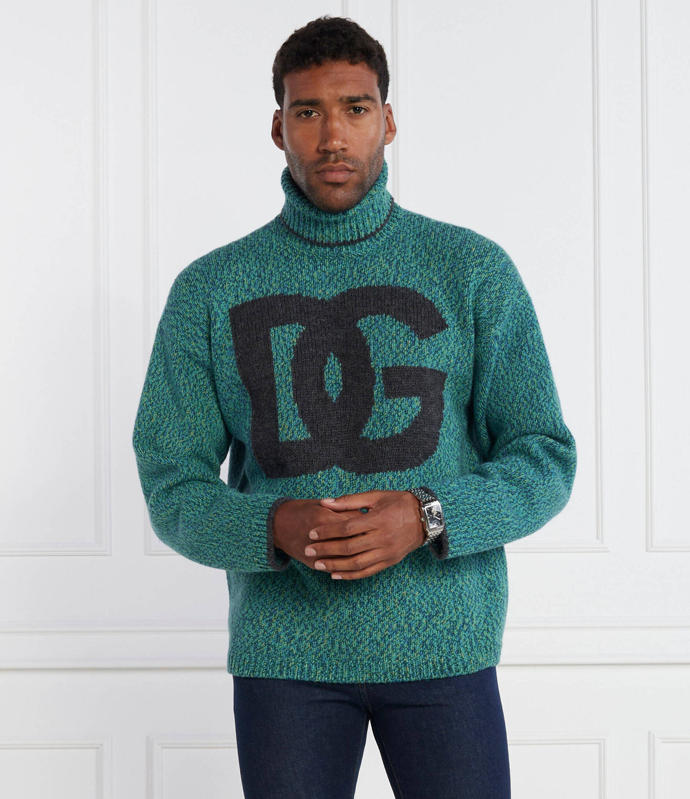 Хлопковый гольф Dolce & Gabbana - бирюзовый(GXR18T JFMN1)
