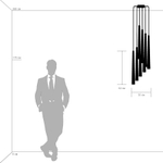 807083 Подвес PUNTO 8х25W G9 хром/шампань