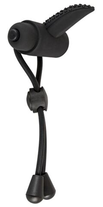 Чёрно лассо на пенис BLACK VELVETS с вибрацией (Цвет: черный)