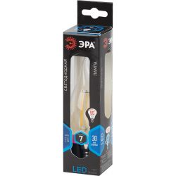 Лампочка светодиодная ЭРА F-LED BXS-7W-840-E14 Е14 / Е14 7Вт филамент свеча на ветру нейтральный белый свет