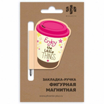 Закладка-ручка 60*60мм магнитная 1шт "Стаканчик кофе" (Феникс+)
