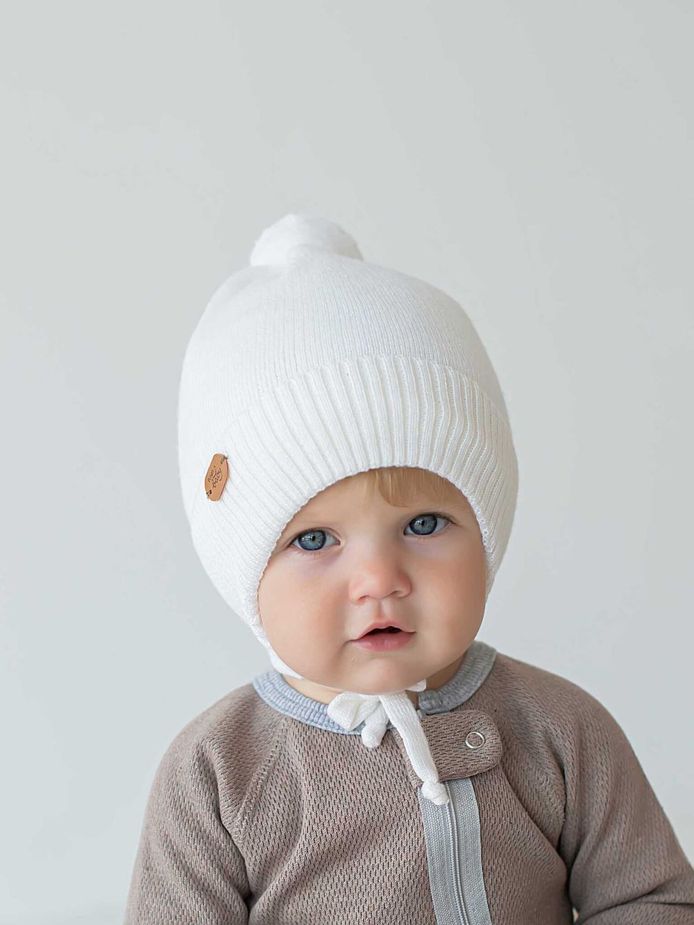 Шапка зимняя из смесовой шерсти "Снежок" 0+