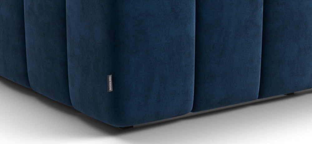 Босс ХО Кровать 180*200 без набора светильников Велюр Монолит синий