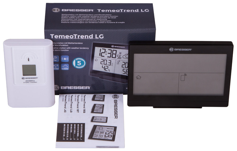 Метеостанция Bresser TemeoTrend LG с радиоуправлением, черная