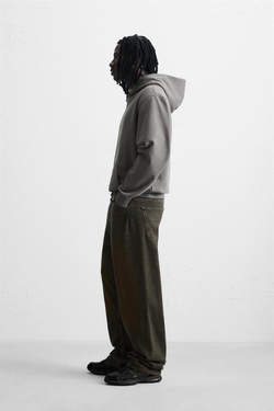 ZARA БАЗОВОЕ ХУДИ С КАПЮШОНОМ, АНТРАЦИТОВО-СЕРЫЙ