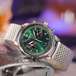 ZEPPELIN Piaget Collection Quartz Movement Men"s Watches Watch 40mm Green Dial Steel Strap