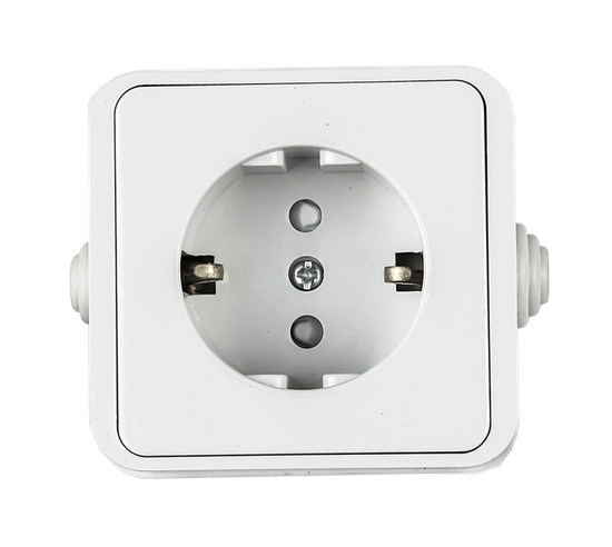 Розетка  1-местная с/з AQUA белая полугерм. IN HOME