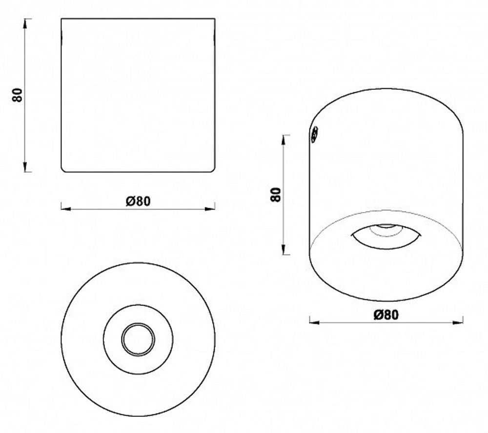 Накладной светильник iLedex Metrica 108-7W-D80-4000K-24DG-WH